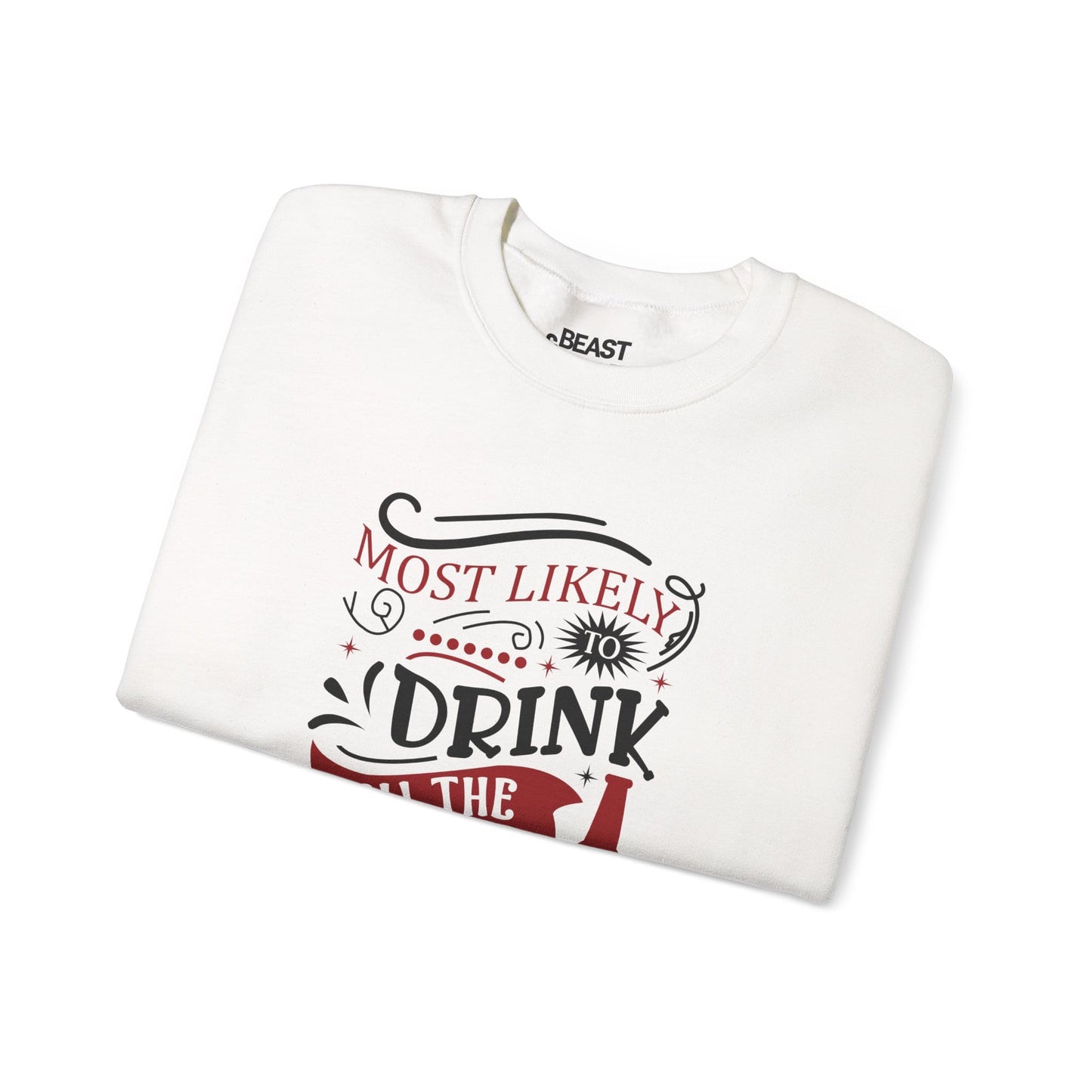 most likely to drink all the beer christmas sweatshirt sweatshirt uk Christmas gift idea image 4