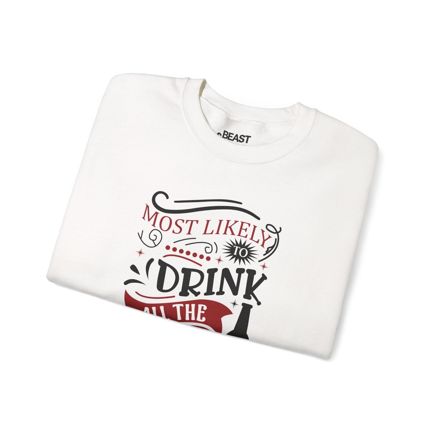 most likely to drink all the wine christmas sweatshirt sweatshirt uk Christmas gift idea image 4
