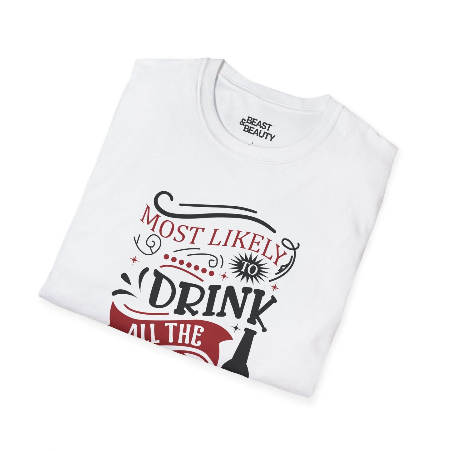 most likely to drink all the wine christmas t-shirt t-shirt uk Christmas gift idea image 6