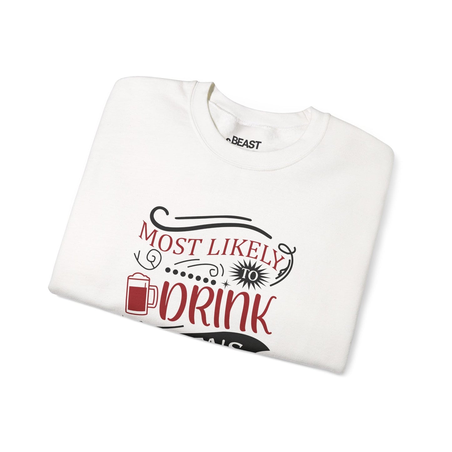 most likely to drink santa s beer christmas sweatshirt sweatshirt uk Christmas gift idea image 4