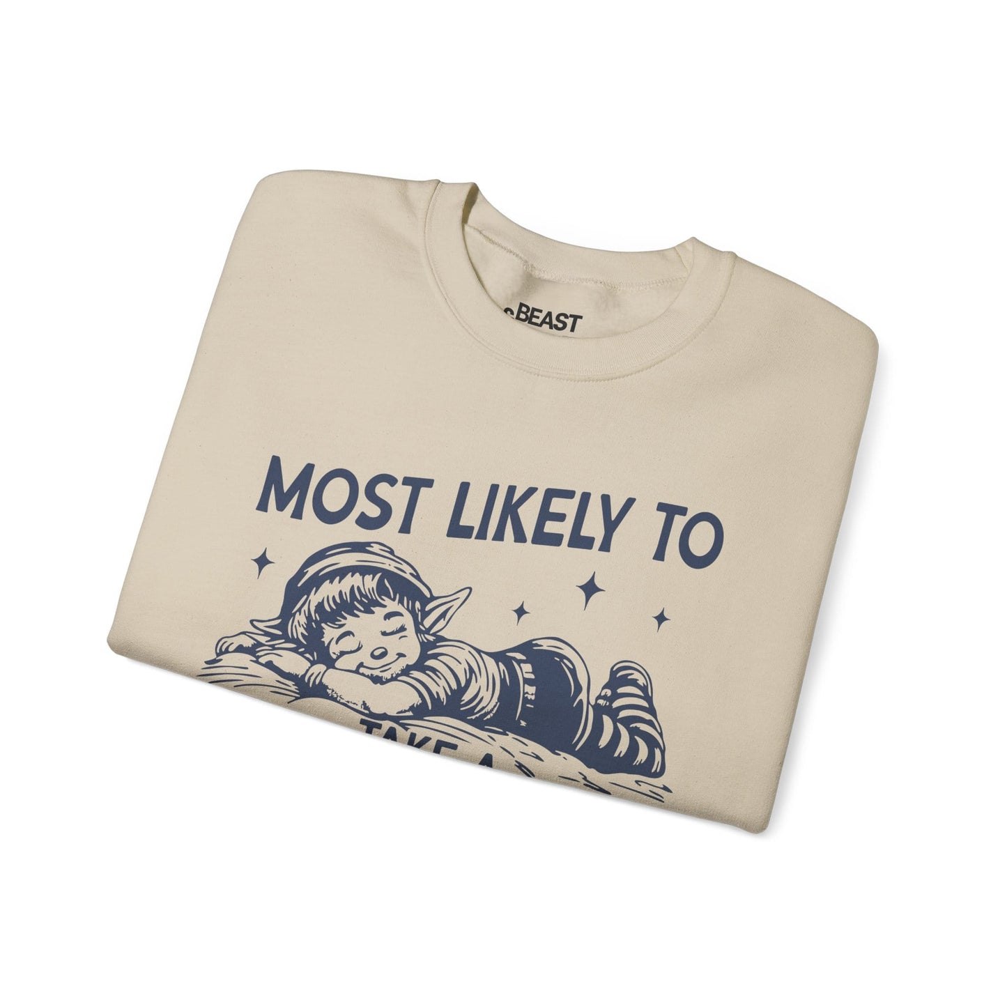 most likely to take a christmas nap sweatshirt sweatshirt uk Christmas gift idea image 4