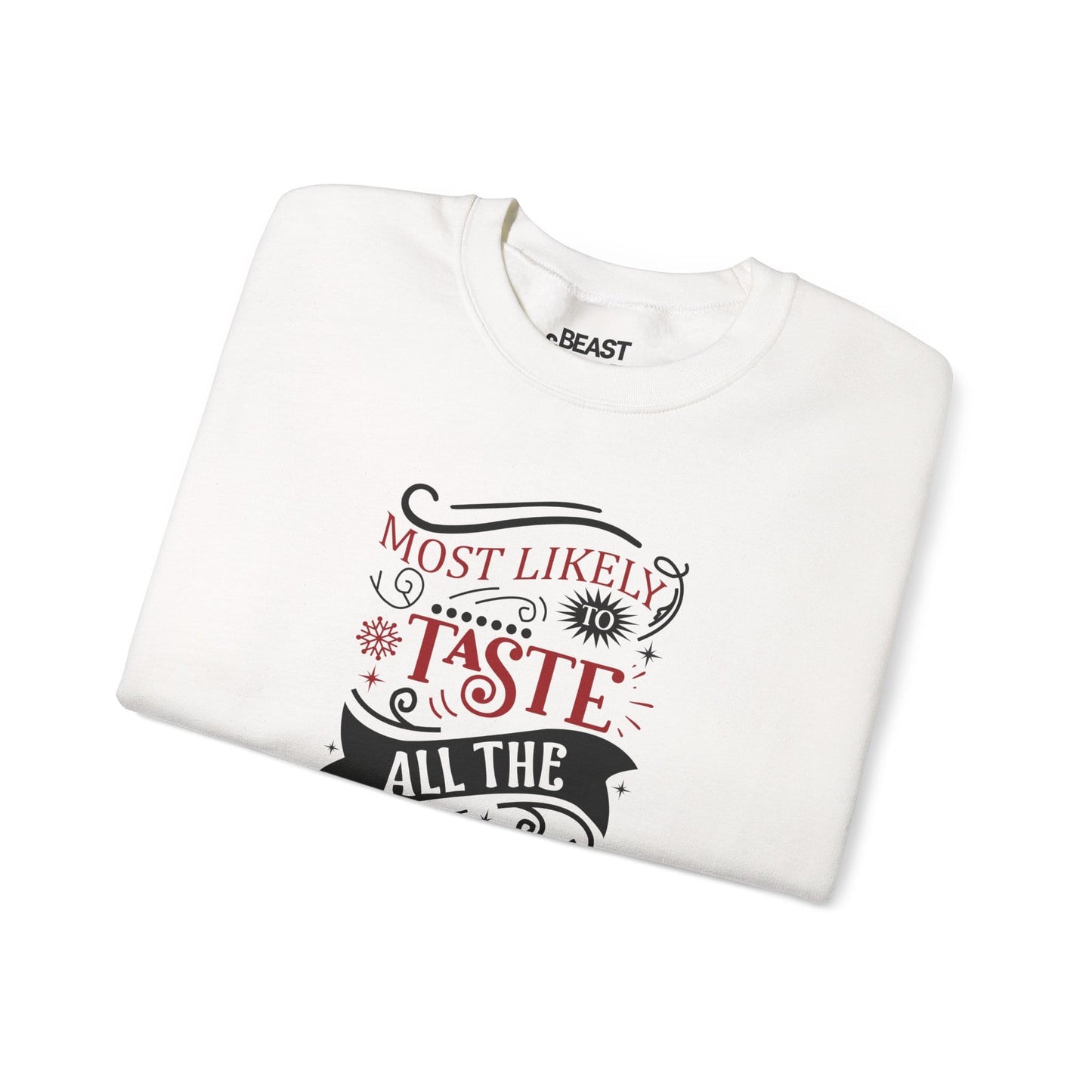 most likely to taste all the wine & food christmas sweatshirt sweatshirt uk Christmas gift idea image 4
