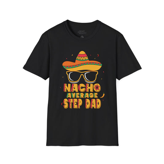 nacho average step dad t-shirt black t-shirt uk Father's Day gift idea