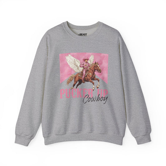 pucker up cowboy sweatshirt sport grey sweatshirt uk cowgirl gift idea