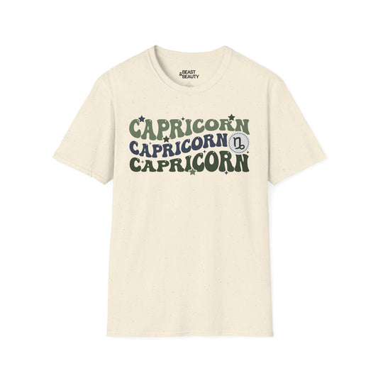 Retro Capricorn Zodiac Graphic T-Shirt Natural / M gift_idea unique_gift personalised_gift
