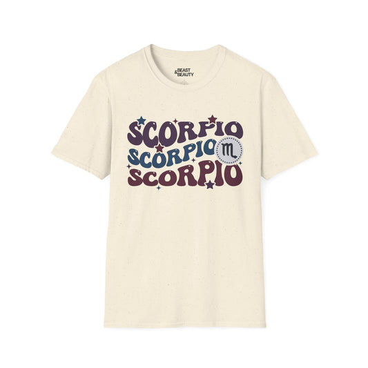 Retro Scorpio Zodiac Graphic T-Shirt Natural / M gift_idea unique_gift personalised_gift