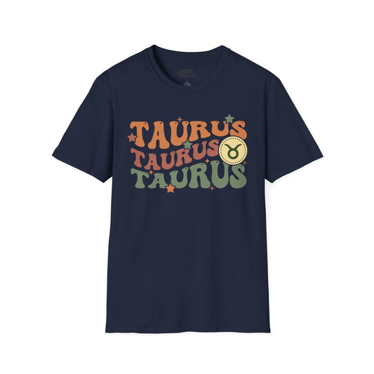 Retro Taurus Zodiac Graphic T-Shirt Navy / S gift_idea unique_gift personalised_gift
