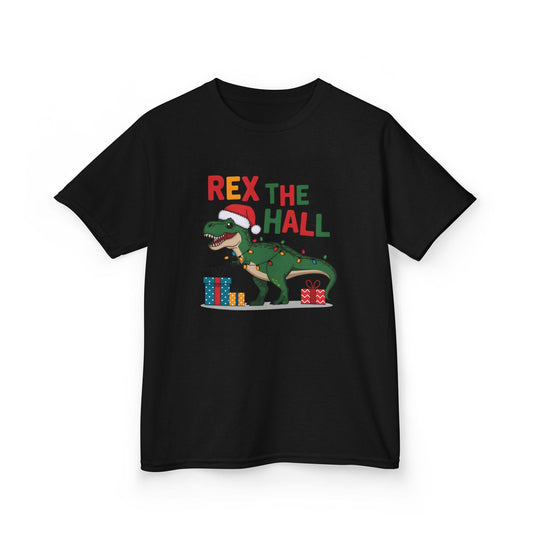 Rex The Hall Kids Christmas T-Shirt Black / XS gift_idea unique_gift personalised_gift
