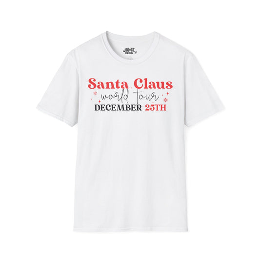 santa claus world tour december 25th t-shirt white t-shirt uk Christmas gift idea