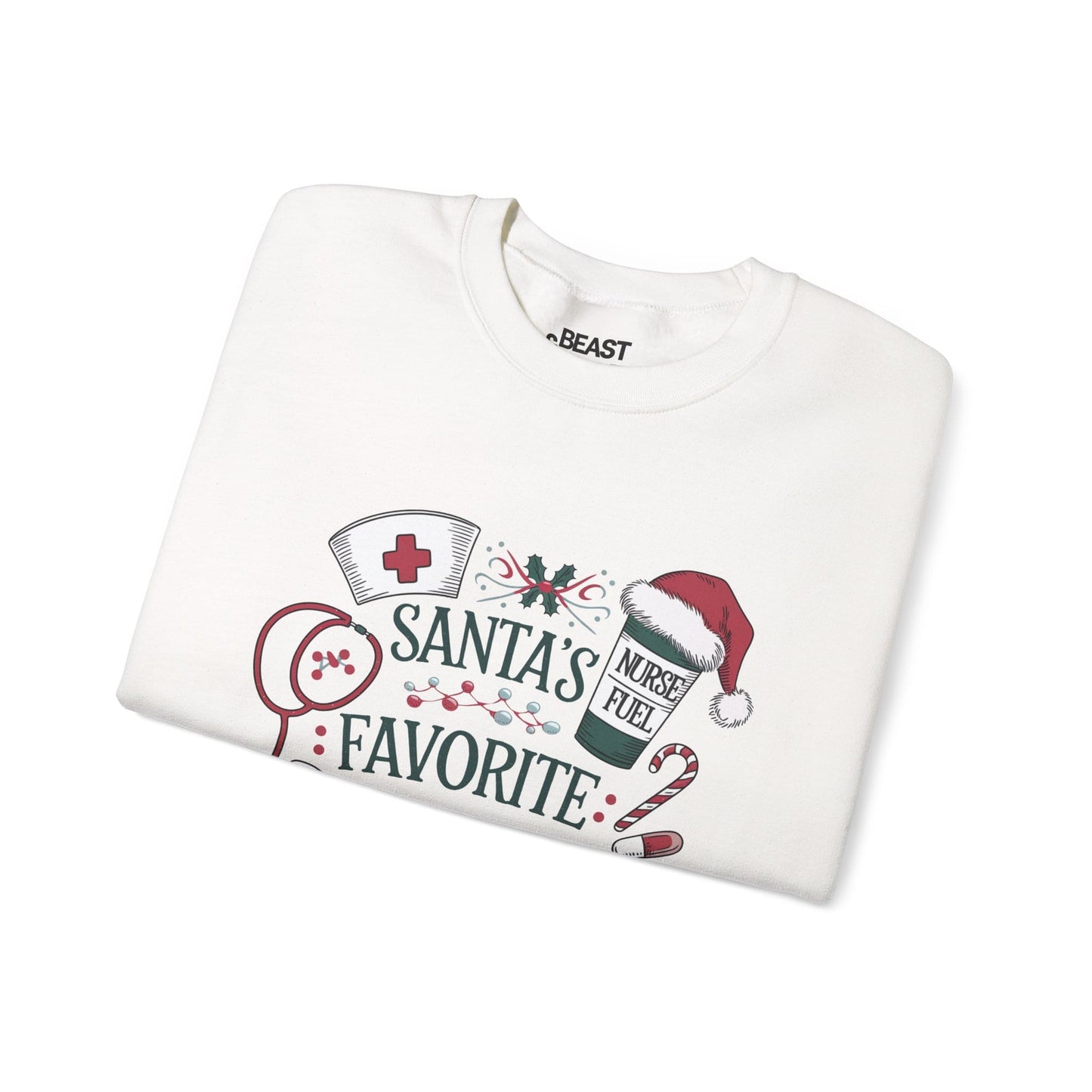 santa s favorite nurse christmas sweatshirt sweatshirt uk Christmas gift idea image 4