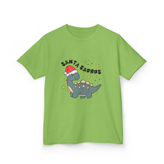 Santa Saurus Kids Christmas T-Shirt Lime / XS gift_idea unique_gift personalised_gift