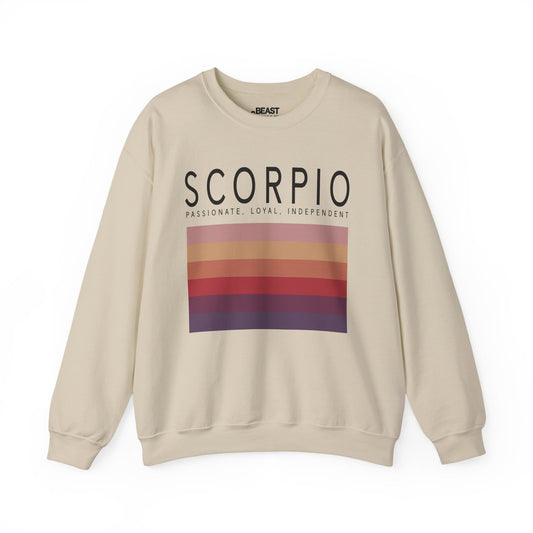 Scorpio Zodiac Sign Adult Sweatshirt Sand / S gift_idea unique_gift personalised_gift
