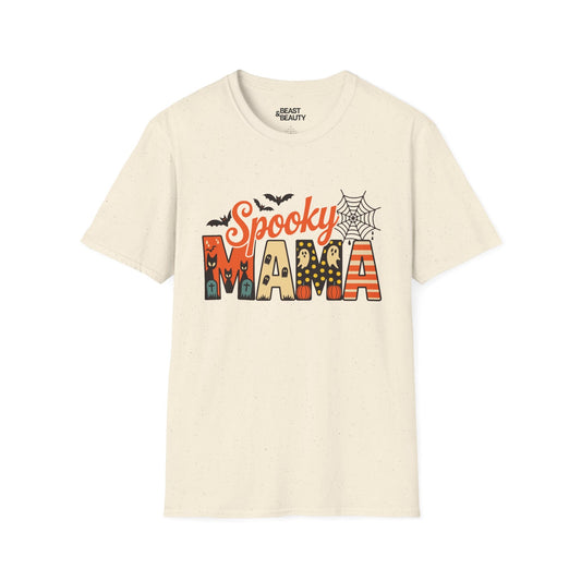 Spooky Mama Halloween T-Shirt Cute Ghost Pumpkin Mom Tee Natural / M gift_idea unique_gift personalised_gift