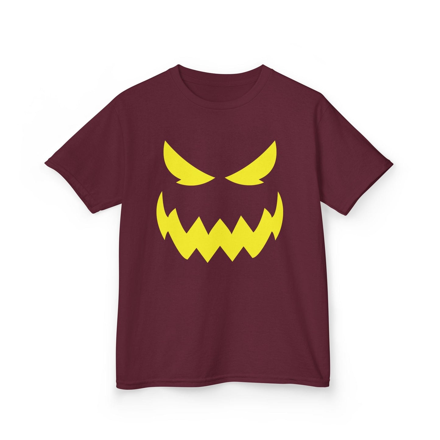 Spooky Monster Face Halloween Kids T-Shirt Maroon / XS gift_idea unique_gift personalised_gift