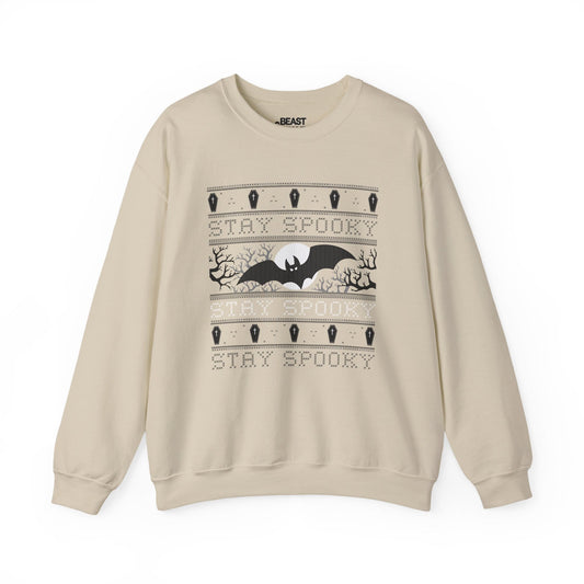 Stay Spooky Bat Halloween Sweatshirt for Adults Sand / S gift_idea unique_gift personalised_gift
