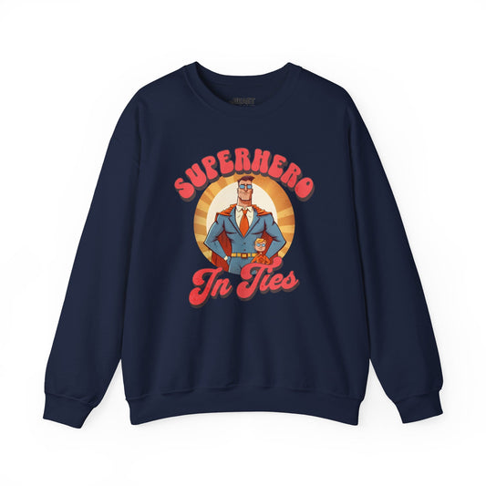 superhero in ties sweatshirt navy sweatshirt uk Father's Day gift idea