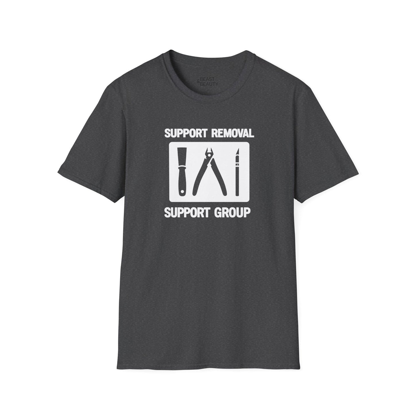 Support Removal Support Group - Funny 3D Printing T-Shirt Dark Heather / S gift_idea unique_gift personalised_gift
