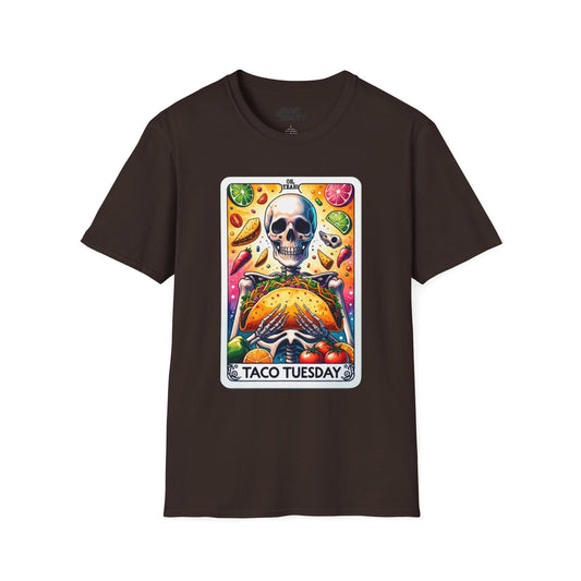 Taco Tuesday Tarot Graphic T-Shirt Dark Chocolate / M gift_idea unique_gift personalised_gift
