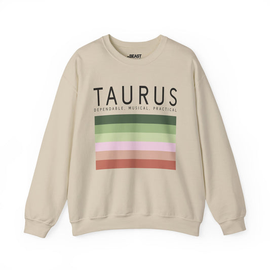 Taurus Zodiac Sign Adult Sweatshirt Sand / S gift_idea unique_gift personalised_gift