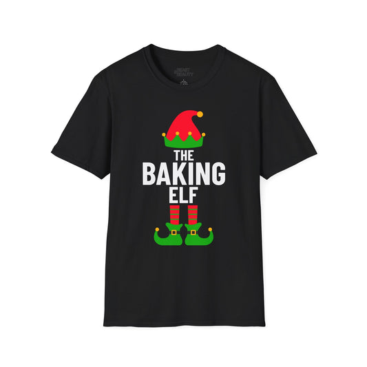 the baking elf christmas t-shirt black t-shirt uk Christmas gift idea