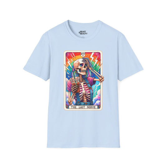 The Last Nerve Skeleton Tarot T-Shirt Light Blue / S gift_idea unique_gift personalised_gift