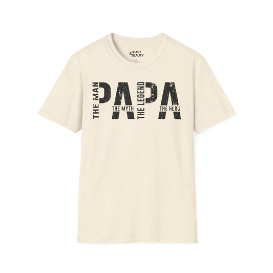 the man the myth the legend dad the hero t-shirt natural t-shirt uk Father's Day gift idea