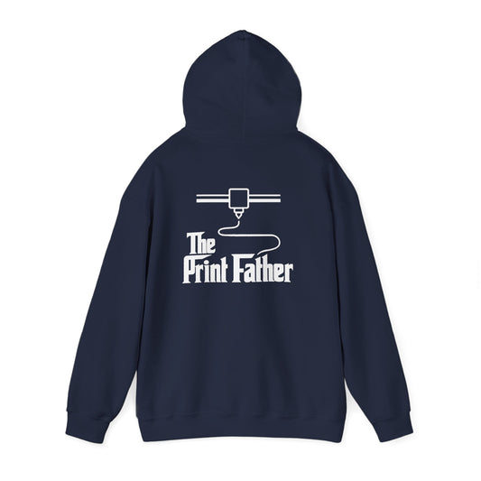The Print Father Hoodie - Funny Godfather 3D Printing Gift S / Navy gift_idea unique_gift personalised_gift