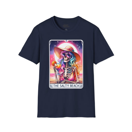 The Salty Beach Tarot Graphic T-Shirt Navy / S gift_idea unique_gift personalised_gift