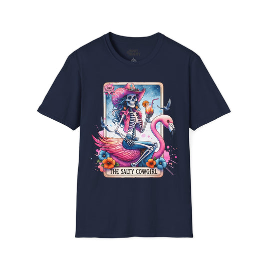 The Salty Cowgirl Tarot Graphic T-Shirt Navy / S gift_idea unique_gift personalised_gift