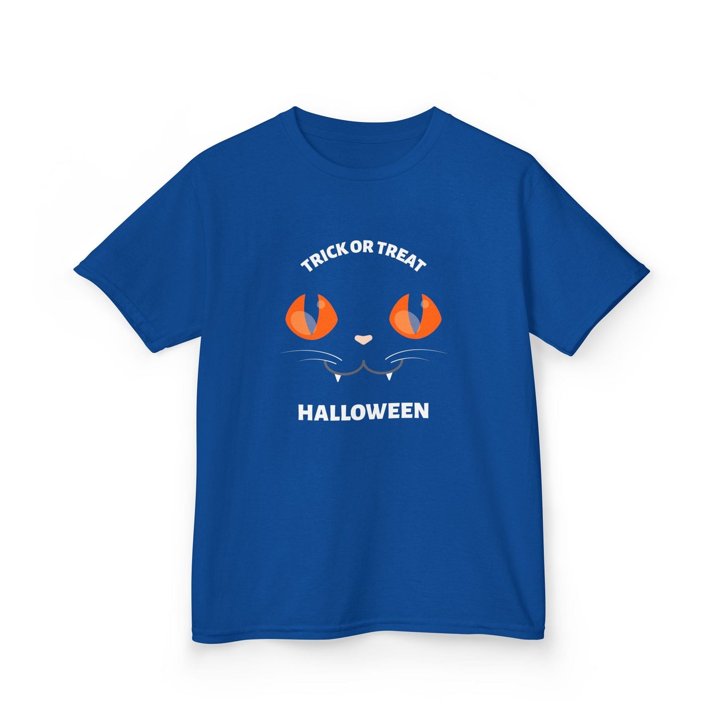 Trick Or Treat Cat Eyes Halloween Kids T-Shirt Royal / XS gift_idea unique_gift personalised_gift