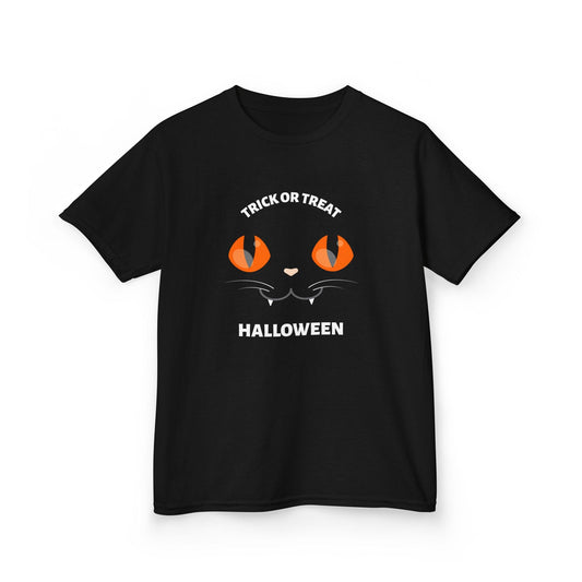 Trick Or Treat Cat Eyes Halloween Kids T-Shirt Black / XS gift_idea unique_gift personalised_gift