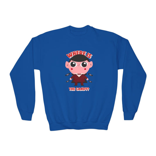 Where Is The Candy Kids Halloween Sweatshirt Royal / XS gift_idea unique_gift personalised_gift