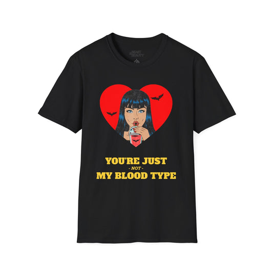 You're Just Not My Blood Type Funny Vampire Halloween T-Shirt Black / S gift_idea unique_gift personalised_gift