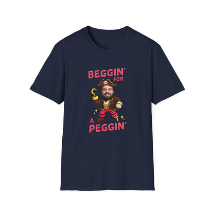 Beggin For A Peggin personalised pirate stag t-shirt Navy