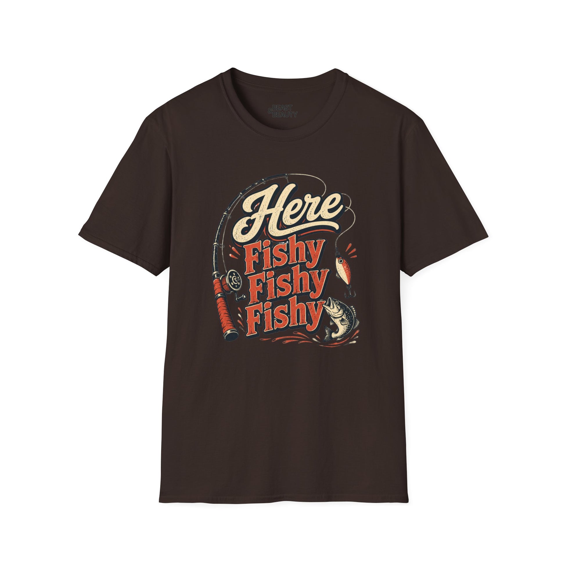 Here Fishy Fishy Fishy Fishing T-Shirt Printify