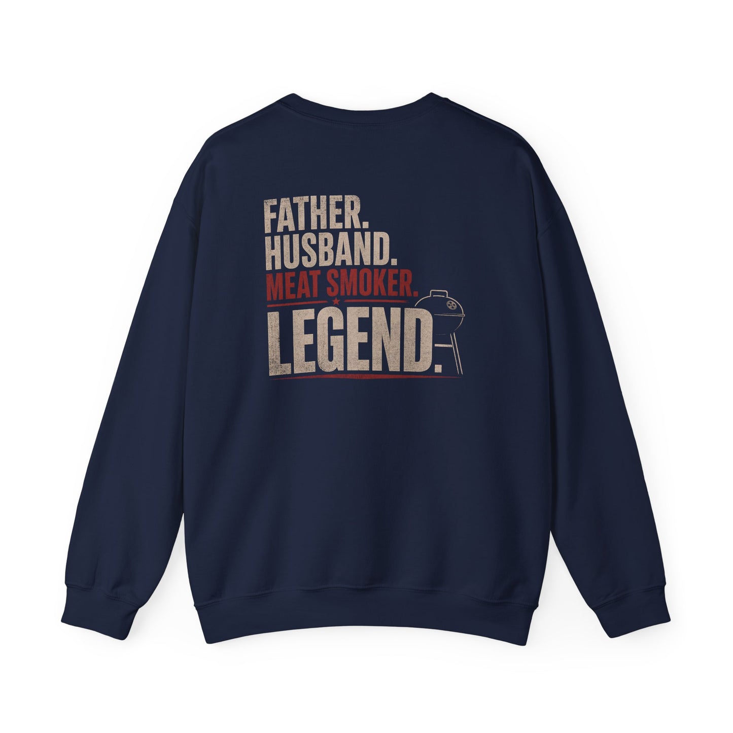 Father Husband Meat Smoker Legend BBQ Sweatshirt Printify