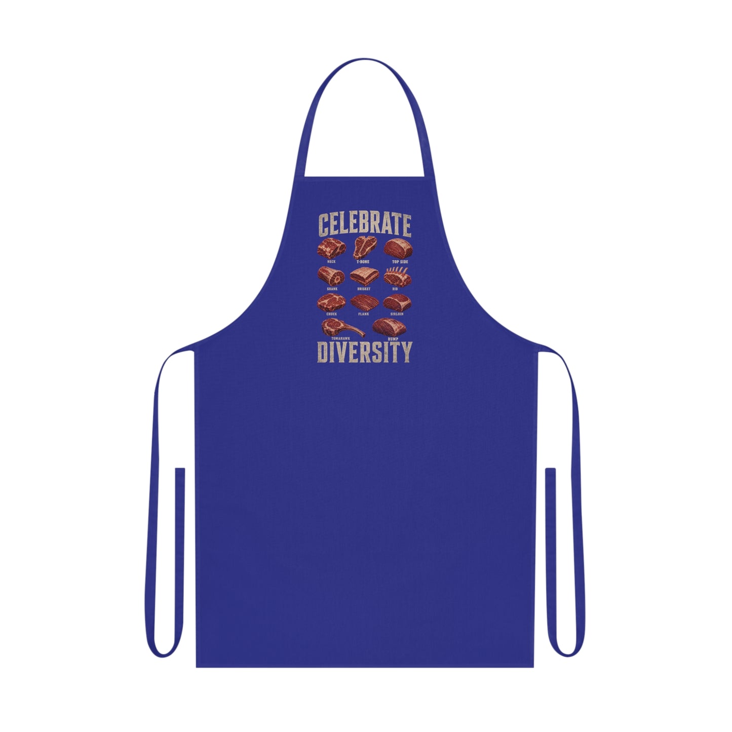 Celebrate Diversity BBQ Meat Cuts Apron Printify
