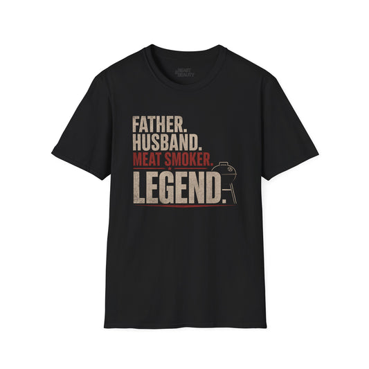 Father Husband Meat Smoker Legend T-Shirt Printify