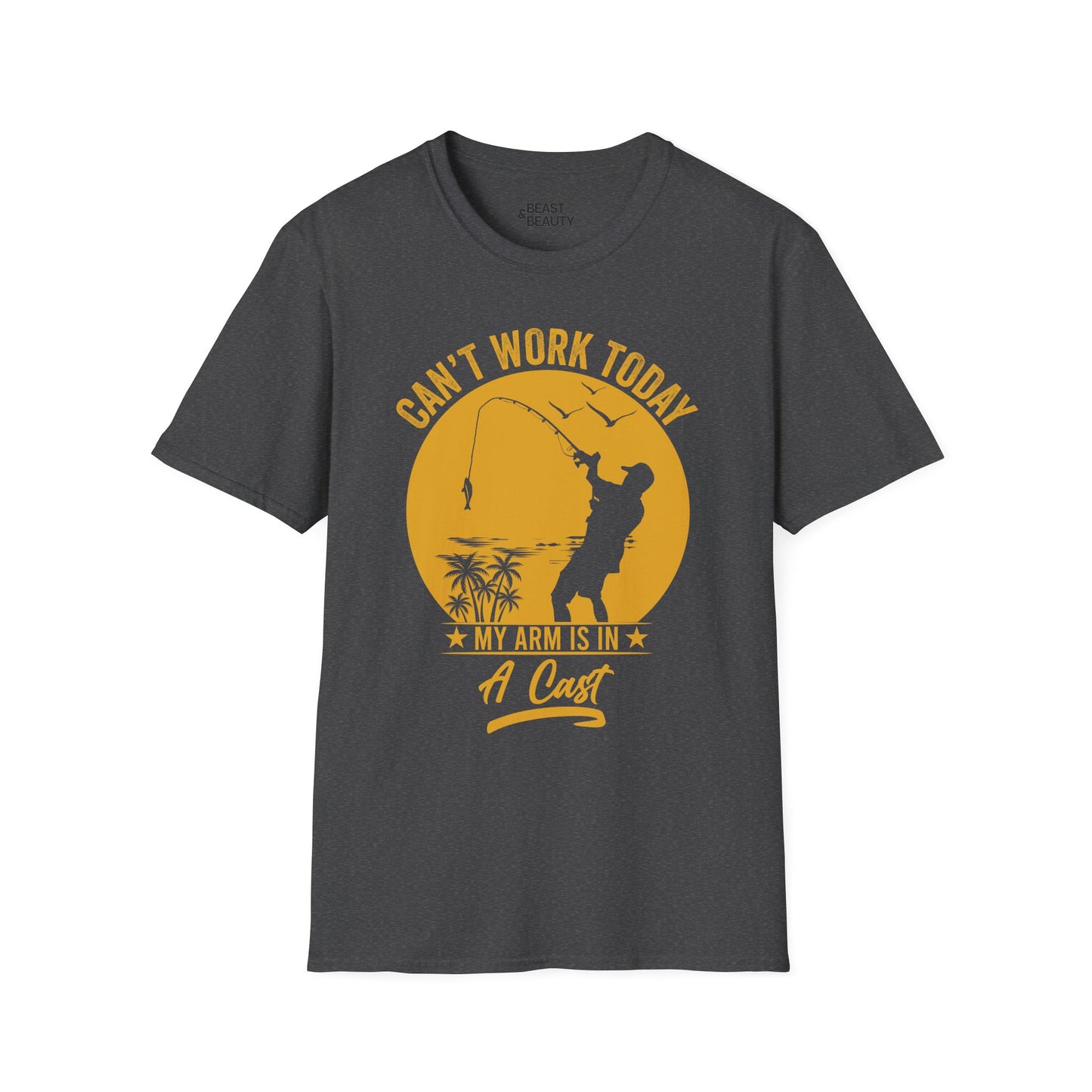 Can't Work Today My Arm Is In A Cast Fishing T-Shirt Printify