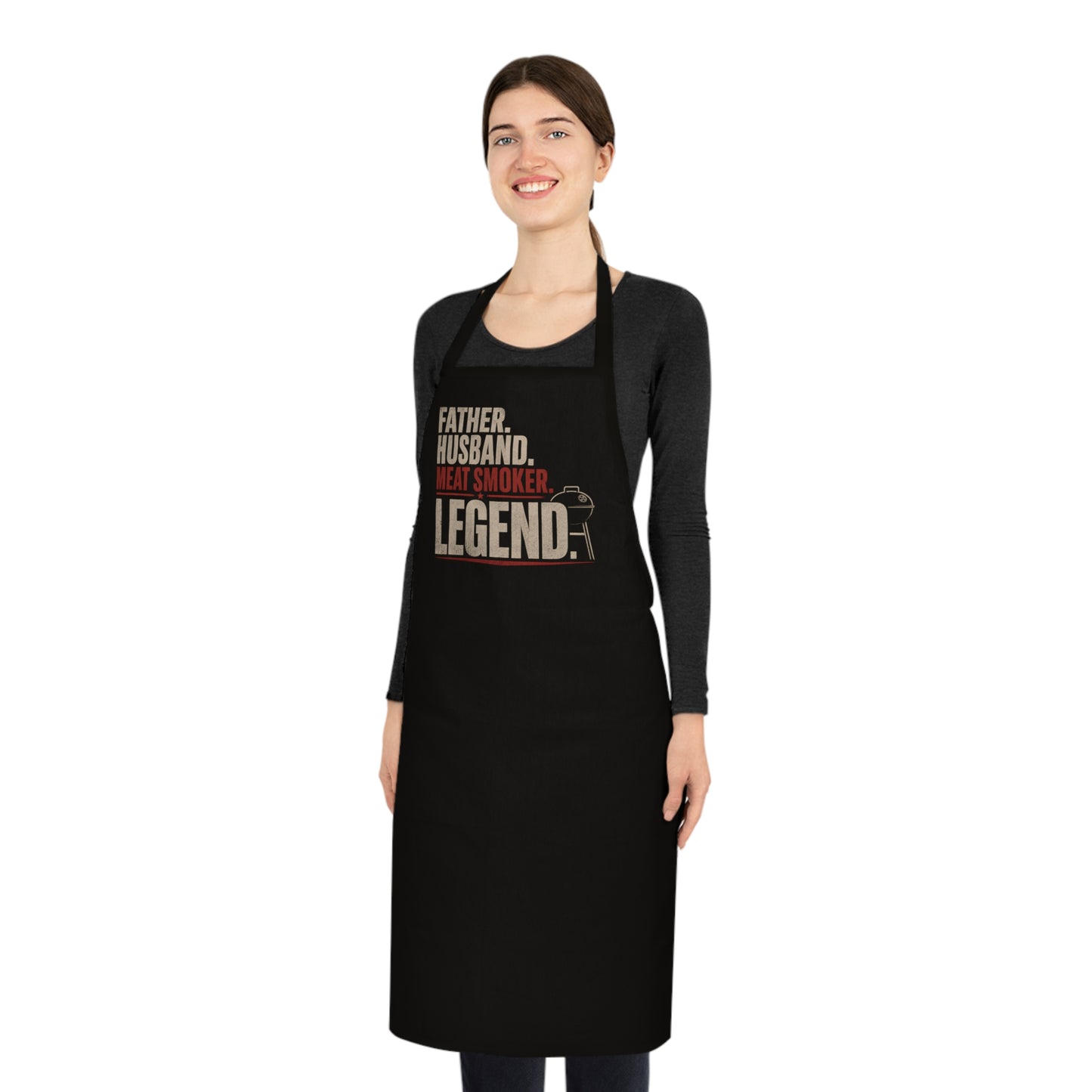 Father Husband Meat Smoker Legend BBQ Apron Printify