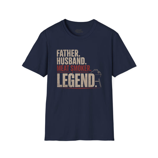 Father Husband Meat Smoker Legend T-Shirt Printify