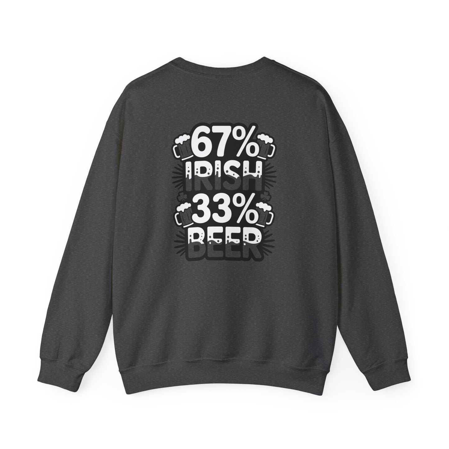 67% Irish 33% Beer Sweatshirt Printify