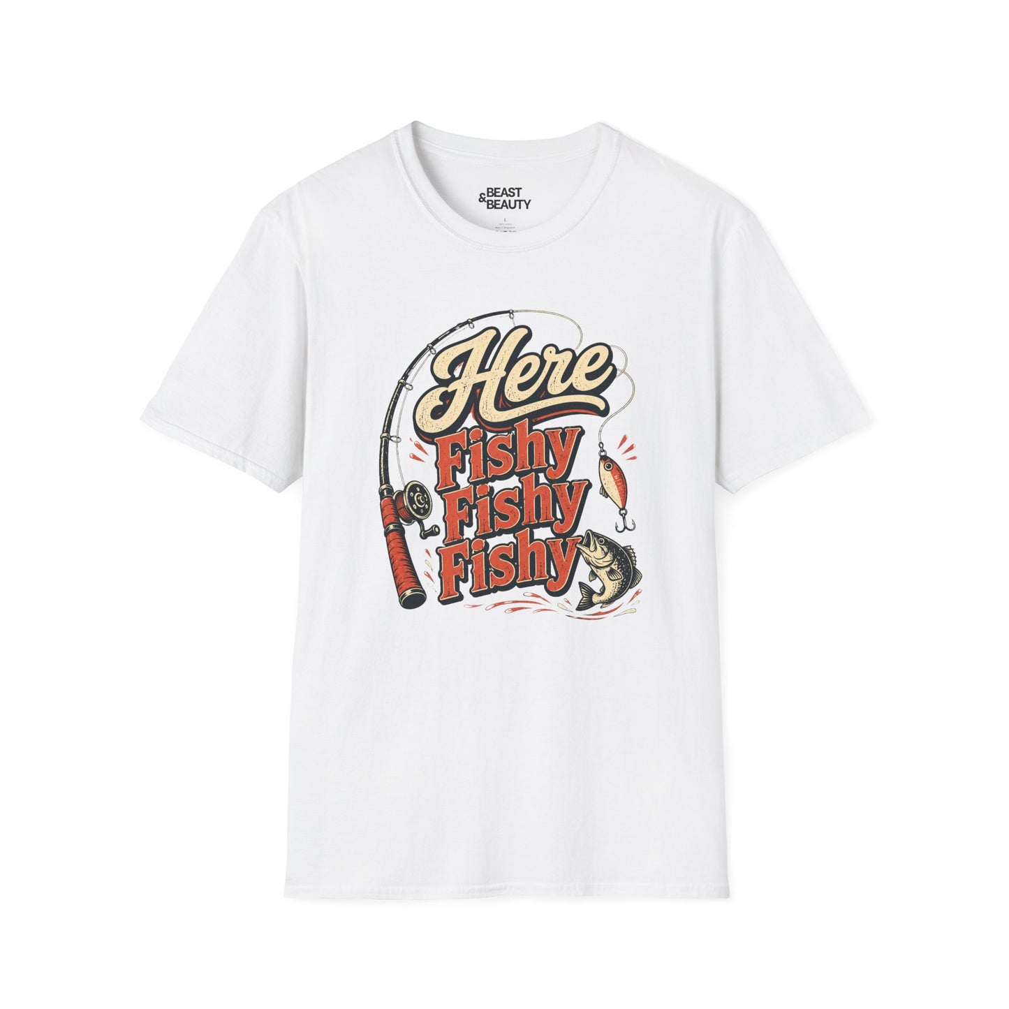 Here Fishy Fishy Fishy Fishing T-Shirt Printify