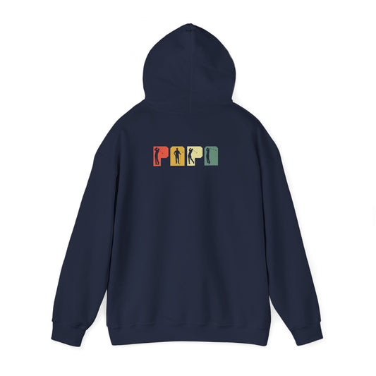 Papa Vintage Golf Silhouette Hoodie Printify