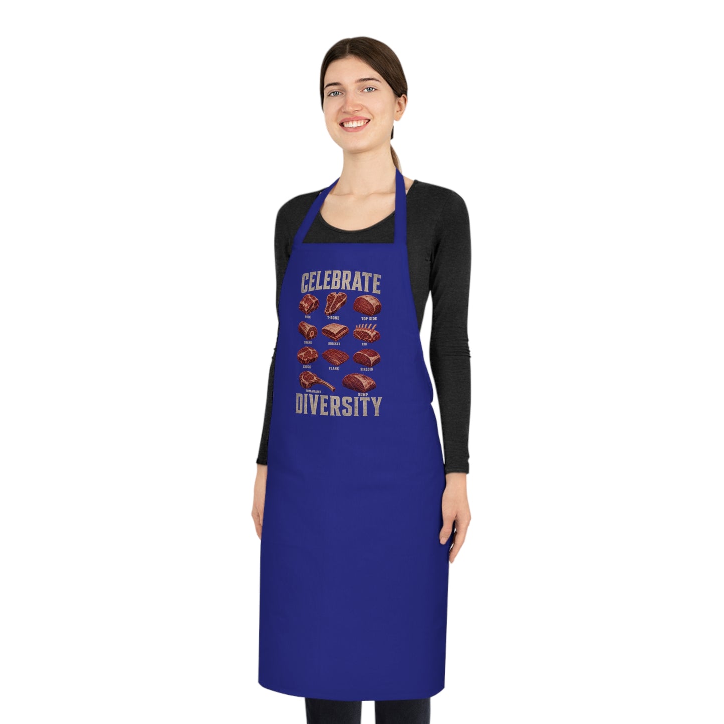 Celebrate Diversity BBQ Meat Cuts Apron Printify