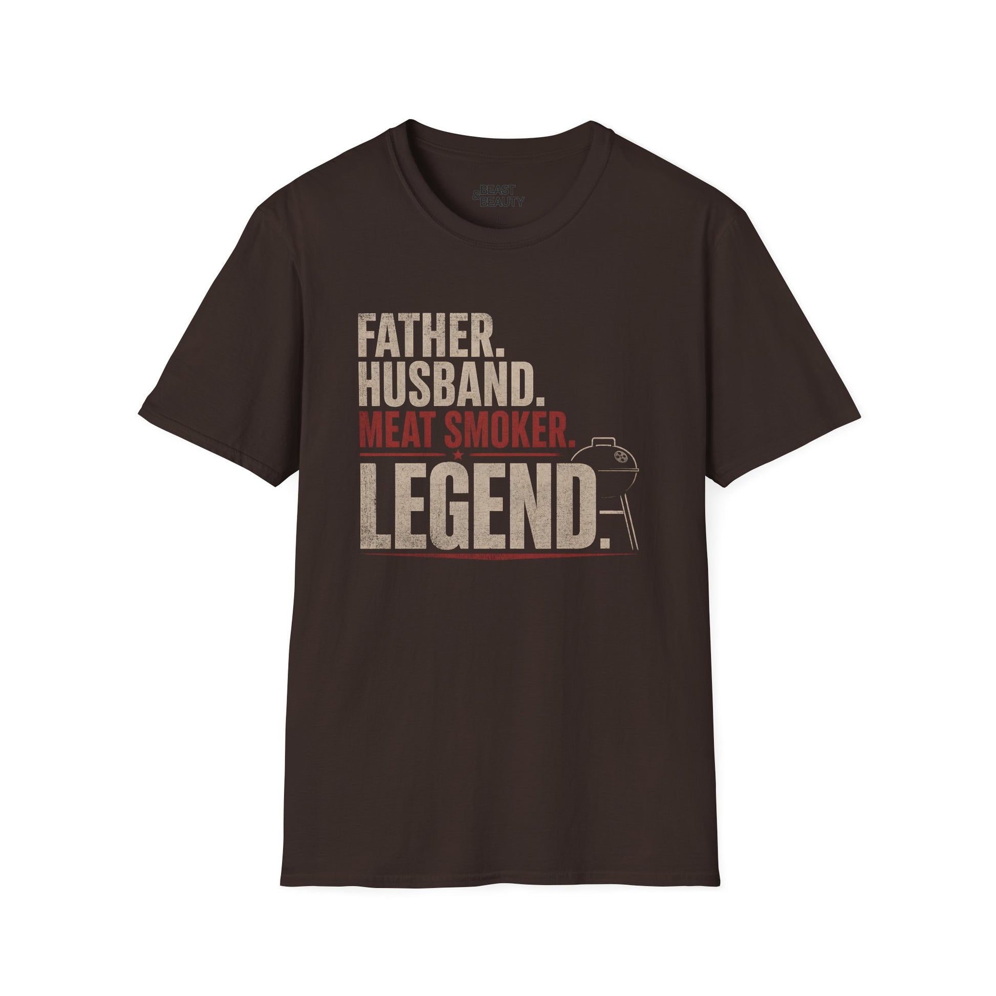 Father Husband Meat Smoker Legend T-Shirt Printify