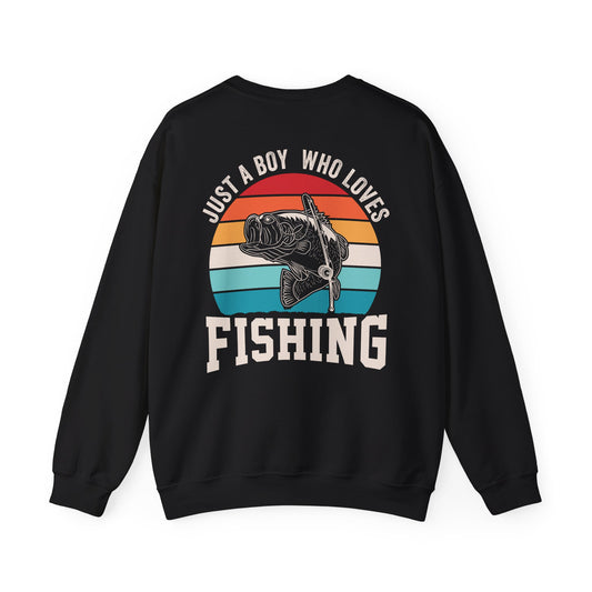 Just A Boy Who Loves Fishing Sweatshirt Printify