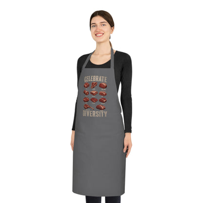 Celebrate Diversity BBQ Meat Cuts Apron Printify