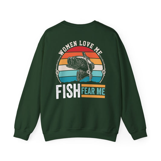 Women Love Me Fish Fear Me Fishing Sweatshirt Printify
