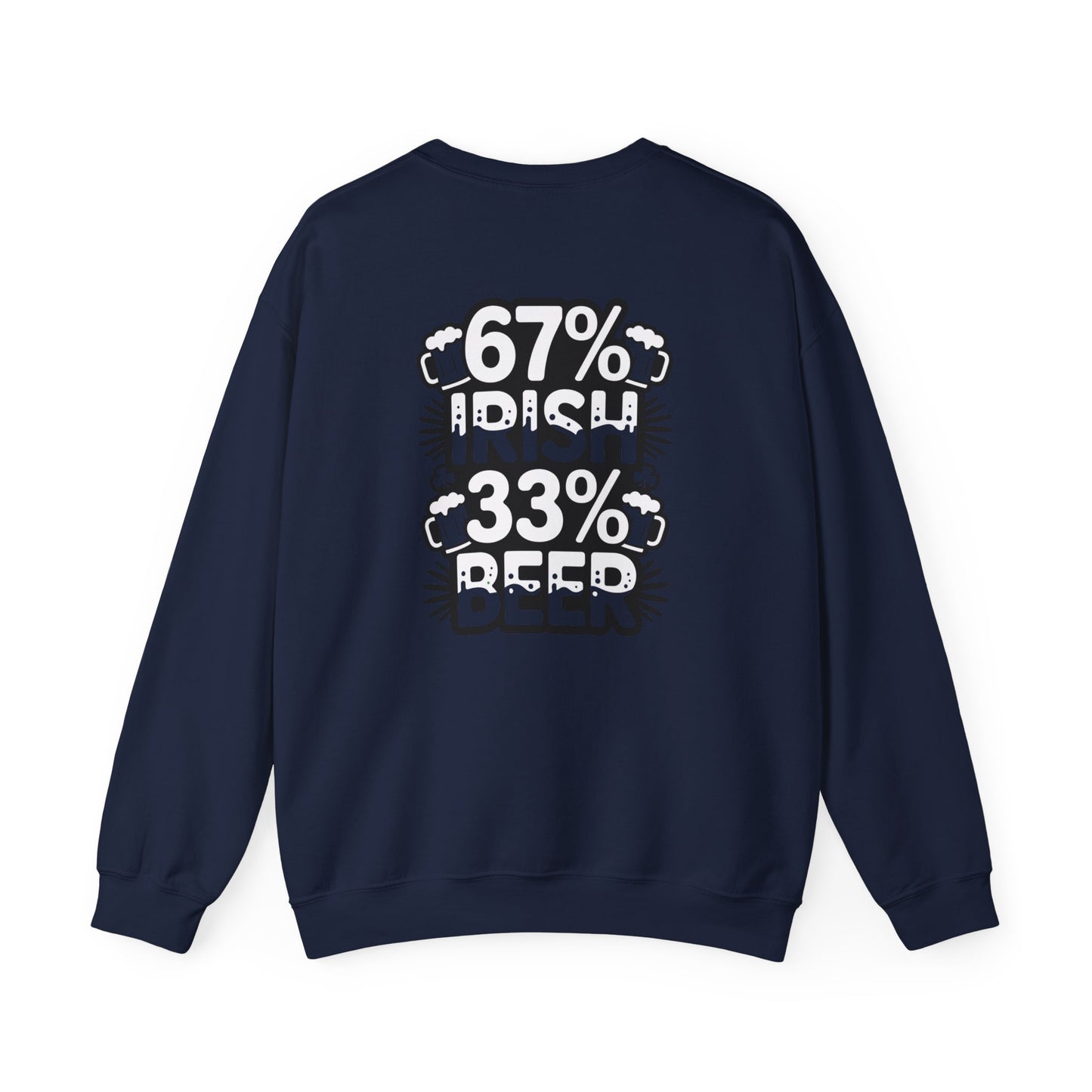 67% Irish 33% Beer Sweatshirt Printify